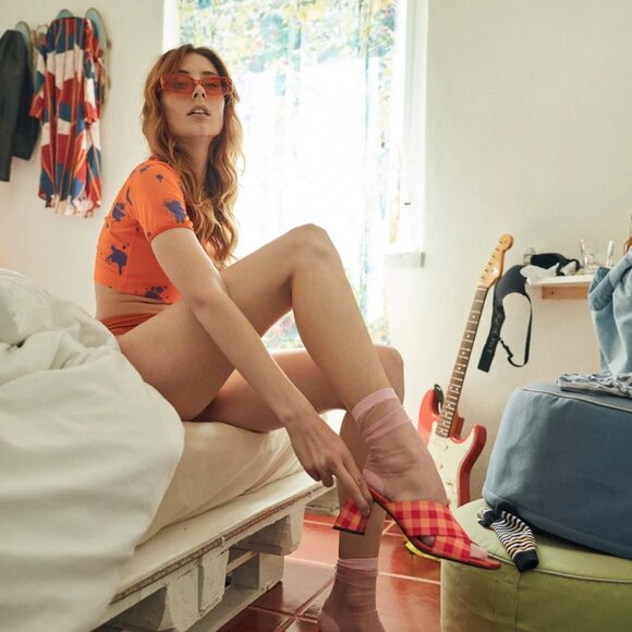 Unreal Fields Madge Fuschia/Orange Sandal Size 9/EU 40 - Picture 3 of 9